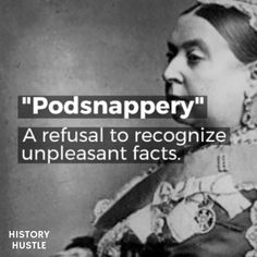 a woman in an old photo with the caption, podsnappery