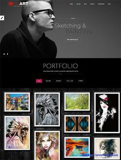 the website design for art studio