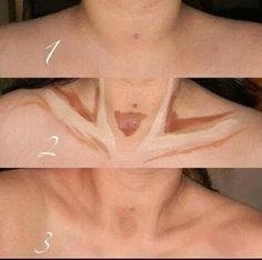 Collar bone contouring Contouring Guide, Cosplay Makeup Tutorial, Makeup Contouring, Halloweenský Makeup, Smink Inspiration