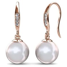 Cate & Chloe Betty 18k Rose Gold Plated Pearl Earrings With Swarovski Crystals Beautiful Details Elevate Your Elegance With The Cate &Amp; Chloe Betty 18k Rose Gold Plated Freshwater Pearl Earrings With Swarovski Crystals. These Exquisite Earrings Redefine Classic Beauty, Designed For Women Seeking Timeless Sophistication. Crafted With 18k Rose Gold Plated Brass, They Radiate A Lustrous Gold Hue That Complements Any Attire. At The Heart Of These Earrings, You'll Find A Lustrous 7.8mm Freshwater Formal Rose Gold Earrings With Ear Wire, Elegant Rose Gold Jewelry With Ear Wire, Classic Rose Gold Dangle Earrings, Rose Gold Pearl Earrings With Ear Wire For Anniversary, Rose Gold Dangle Pearl Earrings For Formal Occasions, Formal Rose Gold Dangle Pearl Earrings, Earrings With Crystals, Luxury Jewelry Box, Rose Gold Pearl