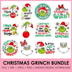 christmas grinch bundle svg and png