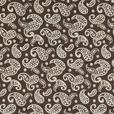 a brown and white paisley print fabric