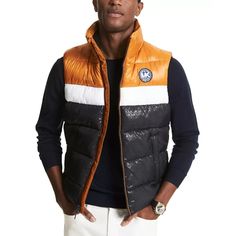 Tackle Those Crisp-Weather Days In This Tonal Puffer Vest From Michael Kors, Perfect For Adding A Layer Of Depth And Warmth To Your Everyday Look. Regular Fitstand Collarfull-Zip Front Closureside Pocketsinterior Left Chest Pocketcolorblocked Stylinglogo Patch At Left Chestshell: Polyester (100% Recycled); Down Fill: Polyester (100% Recycled)Machine Washableimported Michael Kors Men, Puffer Vest, Everyday Look, Boy's Clothing, Patch Logo, Vest Jacket, Mens Jackets, Puffer, Winter Jackets