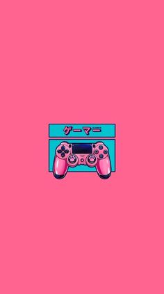 a video game controller on a pink background