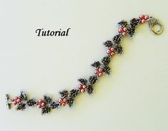 a beaded bracelet with pink and black beads