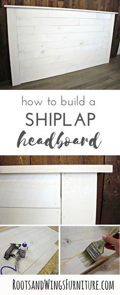 how to build a shiplap headboard with white paint and wood planks