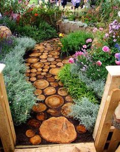 an image of a garden with rocks and flowers on it, in the middle of a page