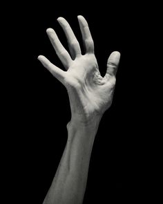 a black and white photo of a hand holding something