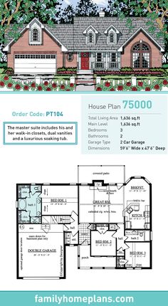 the floor plan for this house is very large and has three bedroom, two bathrooms