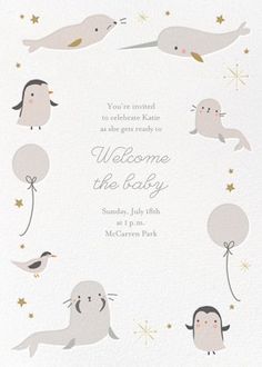 a baby shower with sealos and balloons