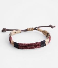 "BKE Jute Slider Bracelet - Red/Black/Brown , Men's Blackbrown Weaved bracelet Measures up to 5" in diameter. Apparel & Accessories" Jute Bracelet Diy, Mens Bracelet Diy, Unique Mens Bracelet, Rope Bracelet Men, Man Bracelet, Thread Bracelet, Mens Bracelets, Slider Bracelet, Fabric Bracelets