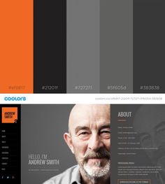 an image of a man with grey hair and beards in color swatches on the same page