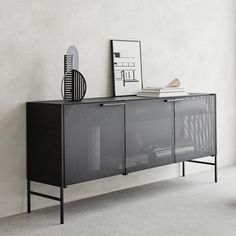 kristina dam studio candle holders black steel Decoration Buffet, Steel Furniture Design, Perforated Steel, Studio House, Metal Furniture Design, Storing Books, Side Board, Black Sideboard