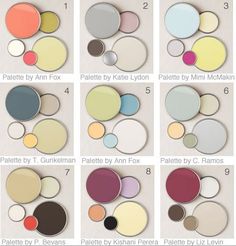 the different shades of paint for walls and floors are shown in this chart, with each color