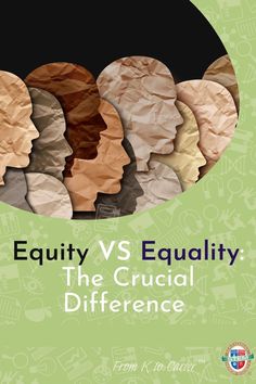 the cover of equity vs equality, which shows several heads in different colors