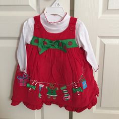 As Shown White Christmas Dress For Dress-up, Cute Christmas Playtime Dress, Cute Christmas Playtime Dresses, Cute White Christmas Dresses, Cute Long Sleeve Holiday Dress For Festive Occasion, Cute Long Sleeve Festive Holiday Dress, Cute Red Holiday Dresses, Cute Red Holiday Dress, Cute Red Dress For Dress-up Occasions