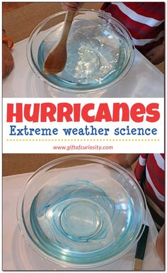 Make a hurricane in your kitchen! What a fun way extreme weather science activity. I'm going to do this with my kids. || Gift of Curiosity Clouds Craft, Weather Science Activities, Weather Experiments, Weather For Kids, Weather Activities For Kids, Teaching Weather, Weather Lessons, Preschool Weather