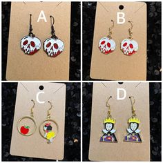 **Hypoallergenic stainless steel hardware - nickel and lead free** Poisoned Apple, Jewelry Earrings Dangle, Snow White, Las Vegas, Etsy Earrings, Dangle Drop Earrings, Dangle Earrings, Jewelry Earrings, Accessory Gift