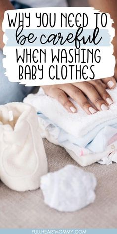 a woman is drying her clothes with the words why you need to be careful when washing baby clothes