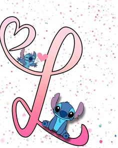 the letter e is for lili and stitch with an adorable cartoon character on it