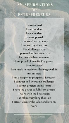 I am positive affirmations for entrepreneurs and business owners. Daily Affirmations Success, Business Prayer, Spiritual Prayers, I Am Affirmations, Gratitude Affirmations, Morning Affirmations, Woman Business Owner