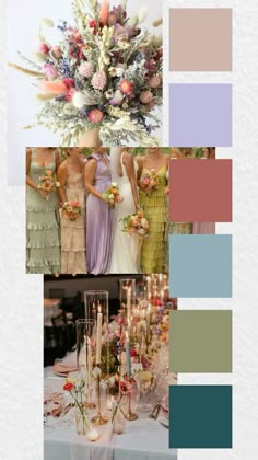 Spring Palette Wedding, Spring Colors Wedding Colour Palettes, Spring Wedding Colour Palette, Wedding Colour Pallet Ideas, Wedding Color Palette September, Spring Wedding Colour Schemes, June Wedding Colours, Whimsical Wedding Palette, Fall Garden Wedding Colors