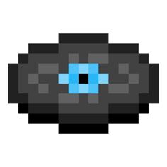 an image of a black and blue object on a white background with text that says minecraft