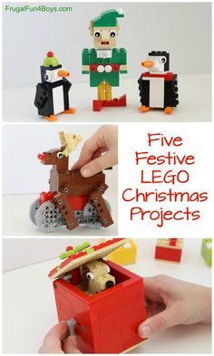 lego christmas projects for kids to make and play with the toys they have in their hands