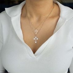 Introducing our flat Greek Orthodox cross: the perfect addition to your Greek jewelry collection! The cross is engraved with 4 sets of letters representing the phrase “Jesus Christ Conquers”: IC XC (Jesus Christ) & NI KA (Conquers/Victory). Greek Orthodox Cross, Orthodox Jewelry, Arabic Jewelry, Engraved Cross, Orthodox Cross, Fleur Orange, Turquoise Bead Necklaces, Greek Jewelry, Dope Jewelry