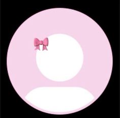 a pink circle with a bow on the top and bottom part, in front of a black background