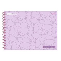 a purple notebook with minnie mouse faces on the front and back cover, which is lined in