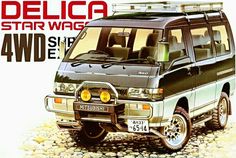 an advertisement for the new delica star wars 4wde van is shown in this image