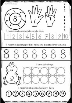 a printable worksheet with numbers and symbols for children to practice their counting skills