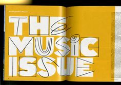 an open book with the words music issue written in white and black on top of it