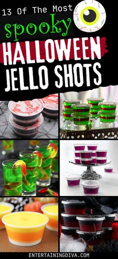 halloween jello shots with the words spooky halloween jello shots