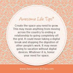 an orange and white circle with the words awesome life tip