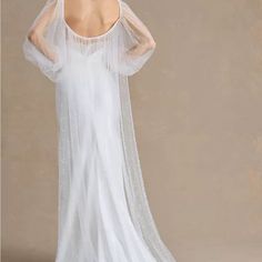 Brand New A.B. Ellie Sheer Long-Sleeve Cape From Anthropologie. Bought For My Wedding But Didn’t End Up Wearing. Bhldn Accessories, My Wedding, Silk Dress, Scarf Wrap, Bridal Gowns, Cape, Anthropologie, Color White