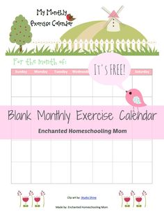 a pink and white calendar with the words, it's free to print out