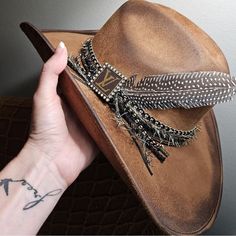 I Had This Custom Made For Myself. I Love The Way It Looks! The Color Just Didn’t Suit Me. My Loss Is Your Game! Price Is Firm With All The Fees. It’s Never Been Worn. Handmade Cowboy Hats, Hat Bands, Hat Band, Cowboy Hat, Handmade Accessories, Cowboy Hats, The Way, Custom Made, Cowboy