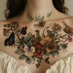 Chest Tattoos For Women Vector Tattoo Designs Elegant Floral Tattoos For Women, Heart Leg Tattoos Women, Shoulder Tree Tattoos For Women, Female Chest Cover Up Tattoo, Flower Shoulder Cap Tattoos For Women, Floral Dainty Tattoo, Torso Flower Tattoo, Floral Chest Tattoo Design, Large Collar Bone Tattoo