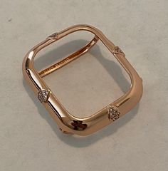 Apple Watch Bezel Cover Rose Gold With Lab Diamonds Metal Case | Etsy Rose Gold Bands, Silver Bands, Custom Plates