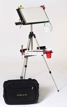 a small easel is set up to look like an artist's easel