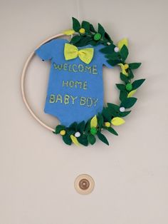 Newborn Welcome Home Decoration, Baby Potty, Felt Wreath, Boy Decor