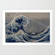 the great wave is depicted in this art work