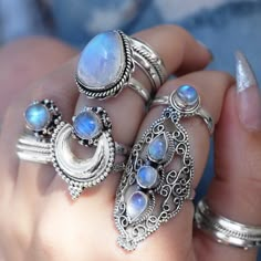 Blue Indian Aesthetic, Rainbow Witch, Symbolic Meanings, Hidden Truths, Garden Waterfall, Reverse Falls, Edgy Accessories, Anime Jewelry, Sterling Silver Promise Rings