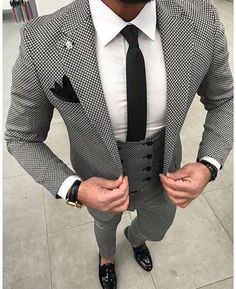 Wedding Suits Men Black, Men Suits Wedding, Checkered Suit, Prom Blazers, Urban Fashion Girls, Checked Suit, Mens Fashion Smart