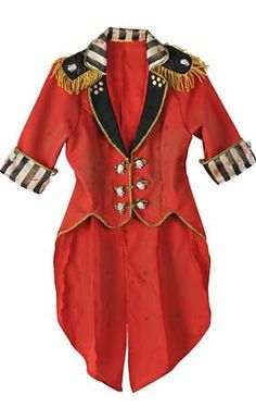 a red jacket with gold and black trims