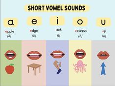 an image of short vocal sounds with words and pictures on the front side, including