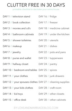 the ultimate guide to cleaning your house with clutter in 30 days by love and marmalade