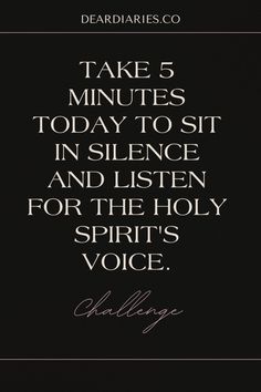 In the whirlwind of life, it's easy to forget the still, small voice that longs to guide and comfort us. But just 5 minutes of intentional silence can open the door to a deeper connection with the Holy Spirit. ✨ Today, I'm setting aside the distractions and inviting you to join me in this simple yet powerful practice. 🙏

Click through for a guided meditation and tips on how to create a sacred space where you can hear the Holy Spirit's whispers and experience His peace. 🕊️ 

#HolySpiritSilence #QuietTimeWithGod #SpiritualRenewal #MindfulMoments #ChristianMeditation Still Small Voice, Spiritual Eyes, Christian Meditation, Open The Door, Scripture Journaling